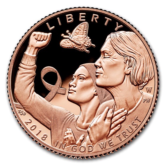 2018-W Gold $5 Breast Cancer Awareness Proof (Box & COA) 2018-W Gold $5 Breast Cancer Awareness Proof (Box & COA)